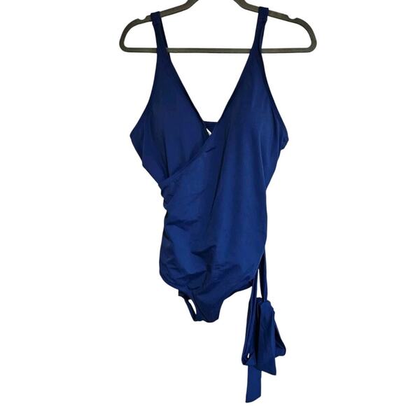 NWT Fortune Swimwear One Piece Swimsuit Blue 16W - Picture 1 of 5